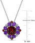 ფოტო #4 პროდუქტის Rhodolite Garnet (3-1/4 ct. t.w.) & Amethyst (1-1/8 ct. t.w.) Cluster 18" Pendant Necklace in Sterling Silver