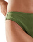 New Look wave texture highwaist brief in khaki