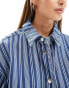 Piece oversized shirt in striped denim