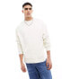 ASOS DESIGN oversized sweatshirt in off white with floral back print Бежевый, XS - Chest 36 - фото #2