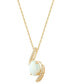 Фото #3 товара Macy's opal (1 ct. t.w.) & Diamond (1/20 ct. t.w.) Swirl 18" Pendant Necklace in 14k Gold