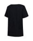 ფოტო #2 პროდუქტის Women's Black Memphis Grizzlies Plus Size Arch Over Logo V-Neck T-shirt