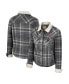 ფოტო #1 პროდუქტის Women's x Wrangler Charcoal Ohio State Buckeyes Plaid Polar Fleece Button-Up Jacket