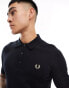 Fred Perry classic kniited polo shirt in black