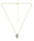 Cubic Zirconia with Black Rhodium Hamsa Necklace, 18K Gold over Silver