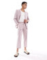 ASOS DESIGN straight crop suit trousers in pink