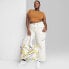 Фото #1 товара Women's High-Rise Cargo Baggy Jeans - Wild Fable Off-White 30