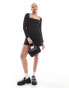 Stradivarius tailored mini dress in black