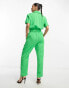 French Connection short sleeve belted jumpsuit in bold green