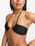 Miss Selfridge mix and match circle cut out bandeau bikini top in black