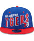 Фото #2 товара Men's Royal, Red Philadelphia 76ers Stacked Slant 2-Tone 9FIFTY Snapback Hat