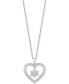 Фото #3 товара Enchanted Disney Fine Jewelry diamond Elsa Snowflake Heart Pendant Necklace (1/5 ct. t.w.) in Sterling Silver, 16" + 2" extender