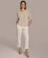 ფოტო #4 პროდუქტის Women's Metallic-Knit Short-Sleeve Sweater