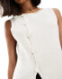 ASOS DESIGN knitted asymmetric waistcoat in colourblock in mono