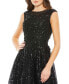 Women's Sequined Cap Sleeve Fit And Flare Dress