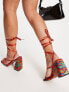 Фото #2 товара ASOS DESIGN Wide Fit Nara strappy block heeled sandals in multi