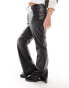 Фото #2 товара Vero Moda Curve leather look flared trousers in black