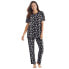 Фото #1 товара Plus Size Floral Henley PJ Set