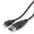 ROLINE USB 2.0 Cable - A - Micro B - M/M 0.8 m - 0.8 m - USB A - Micro-USB B - USB 2.0 - Male/Male - Black