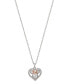 Cubic Zirconia Minnie Mouse Pendant Necklace in Sterling Silver & 18K Rose Gold-Plate, 16" + 2" extender