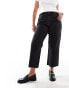 ASOS DESIGN Curve cropped comfort stretch straight leg jean in black