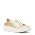 Фото #1 товара Time and Tru Women's Platform Fashion Sneakers 7 Gold/White Lace-Up Round Toe