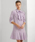 ფოტო #4 პროდუქტის Women's Striped Broadcloth Tie-Neck Shirtdress