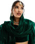 Фото #2 товара Kanya London velvet dupatta scarf in emerald green