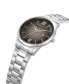 Фото #2 товара Men's Quartz Slim Silver-Tone Stainless Steel Watch 43mm