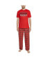 ფოტო #1 პროდუქტის Men's Red, Pewter Tampa Bay Buccaneers Arctic T-shirt and Flannel Pants Sleep Set