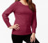 Фото #1 товара Alfani Women's Long Sleeve Embellished Scoop Neck Sweater Burgundy L