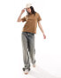 Cotton On 90s classic relaxed t-shirt in washed brown Verwaschenes Kieferngrün, 2XS - EU 34 - фото #3