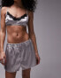 Фото #1 товара Topshop satin soft bra and short set in grey