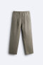 100% linen jogger waist trousers