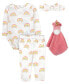 Baby Girls Layette with Lovey Set, 4 Piece