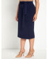 Фото #3 товара Юбка для женщин ELOQUII плюс размер с завязкой в поясе на миди - 18/20, Вечерний синий