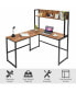 Reversible L-Shaped Corner Desk with Storage Bookshelf