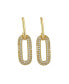 ფოტო #1 პროდუქტის Oval Geometric Cubic Zirconia Drop Dangle Earrings