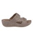 Фото #2 товара Women's Santiago Perforated Studded Slip-On Wedge Sandals