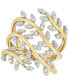 ფოტო #1 პროდუქტის Diamond Leaf Ring (1/2 ct. t.w.) in 14k Gold-Plated Sterling Silver