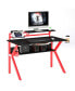 Фото #6 товара PVC Coated Ergonomic Metal Frame Gaming Desk, Black