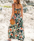 Women's Tropical Floral Print Maxi Beach Dress