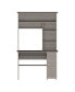 Фото #3 товара Aberdeen 2-Drawer 7-Shelf Computer Desk With Hutch Light Gray