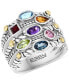 ფოტო #1 პროდუქტის EFFY® Multi-Gemstone (1-1/3 ct. t.w.) Multi-Row Ring in Sterling Silver