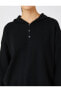 Фото #24 товара Свитер Koton Oversize Hooded Buttoned Neck