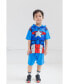 ფოტო #2 პროდუქტის Boys Avengers Captain America Athletic T-Shirt and Mesh Shorts Outfit Set