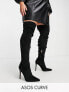 Фото #1 товара ASOS DESIGN Curve Koko heeled over the knee boots in black