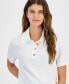 ფოტო #3 პროდუქტის Women's Cotton Textured Polo Top