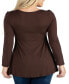 Women's Long Sleeve Swing Style Flared Tunic Top