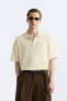 Cotton - linen knit polo shirt